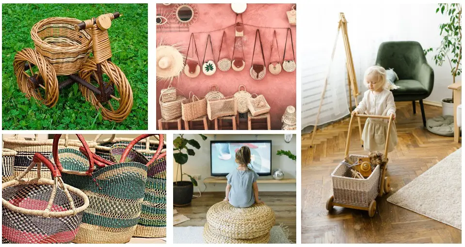 dyeing wicker wood toys and basket