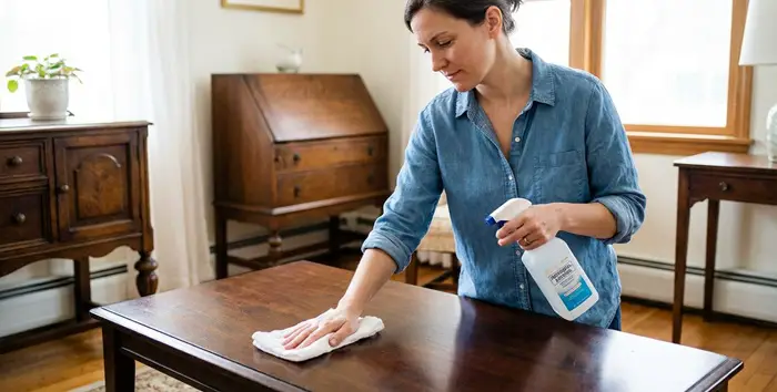 isopropyl alcohol on wood