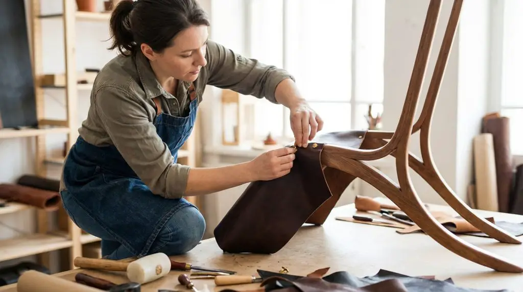 glue leather to wood