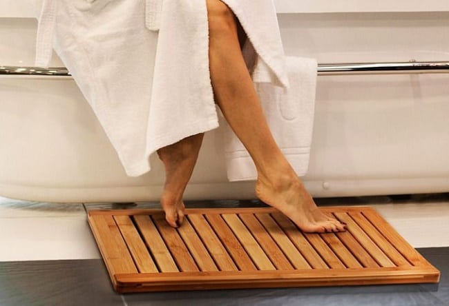 bamboo shower floor mat