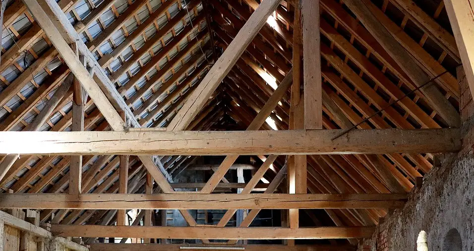 how to stain wooden beams on ceiling