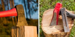 Wood Splitting Maul And Felling Axe Set - 35-Inch Ax And 28-Inch
