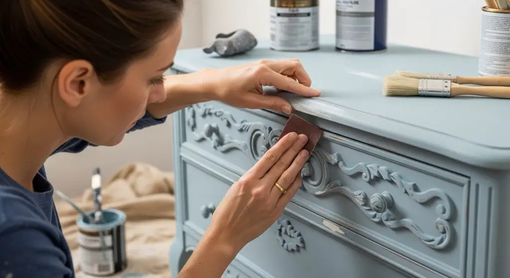 repairing chalk paint problem on wood furniture